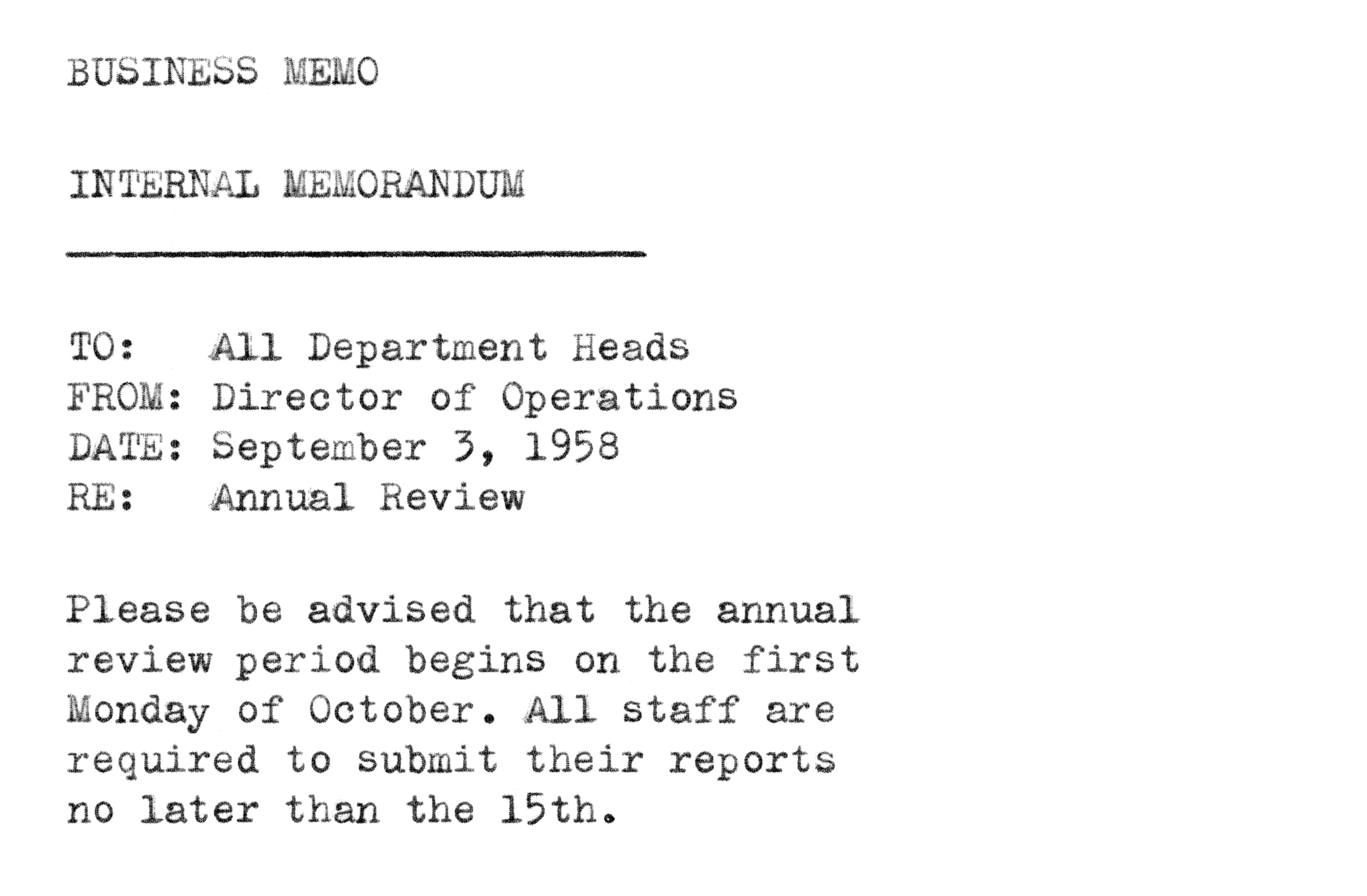 Business memo