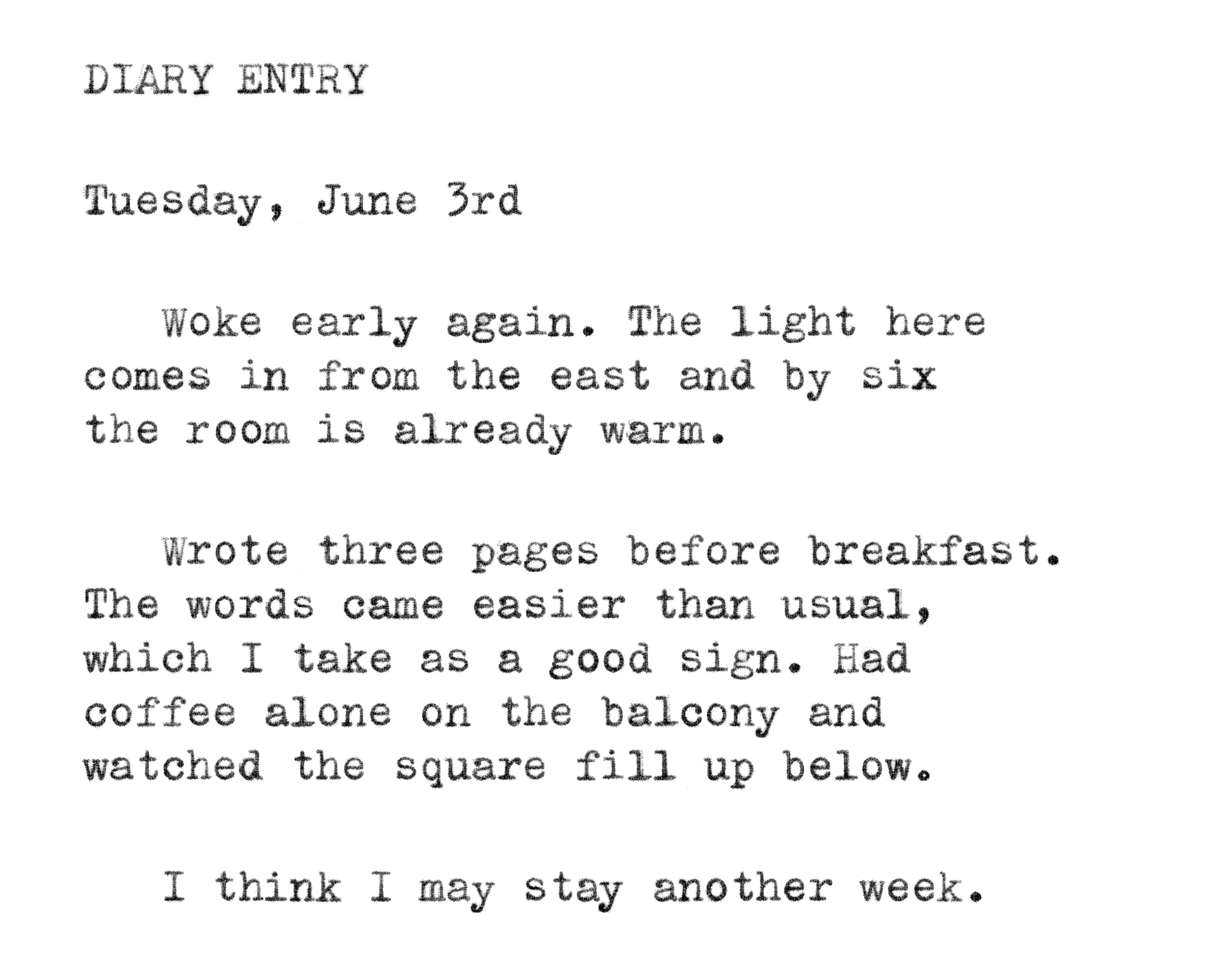 Diary entry
