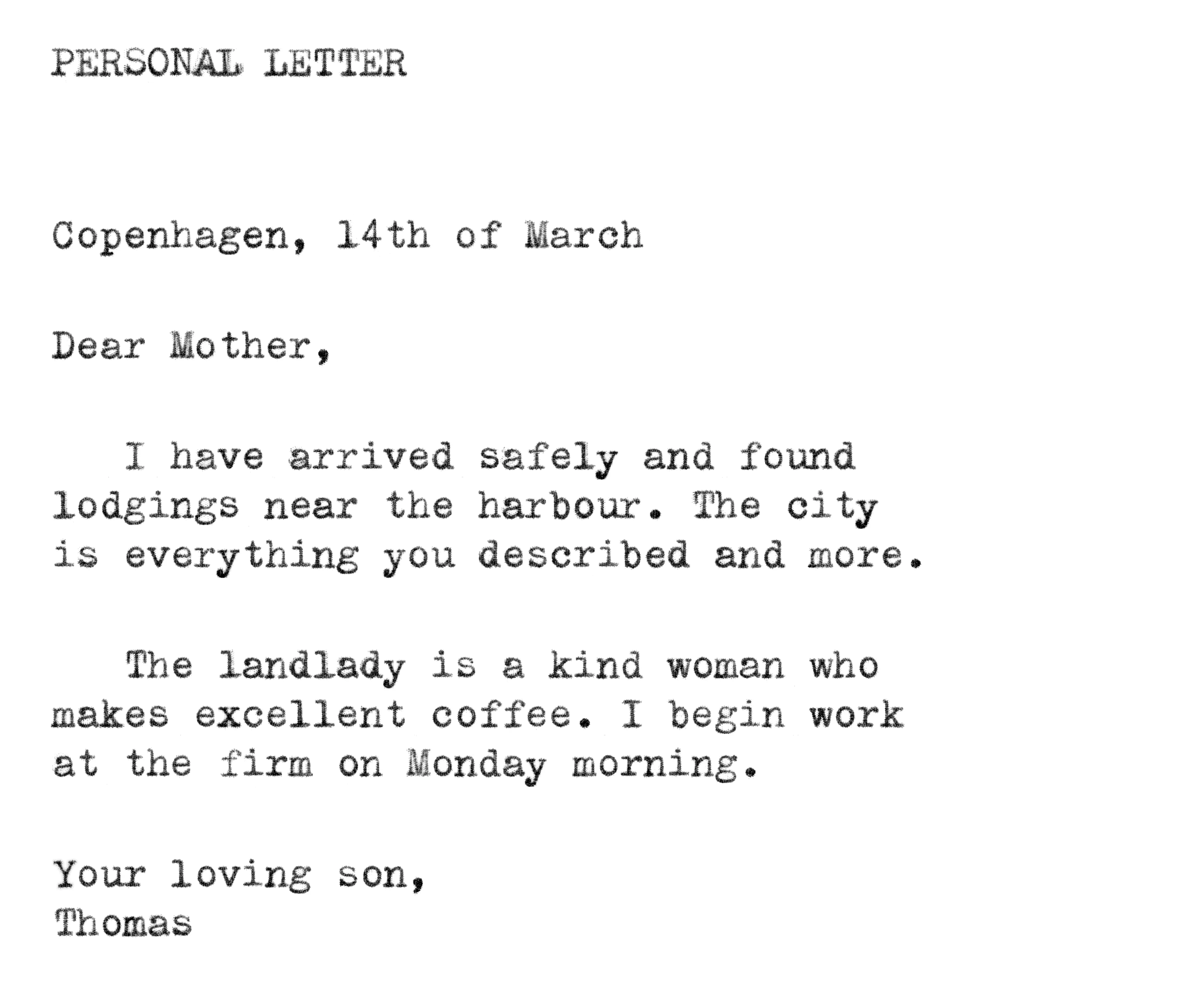 Personal letter